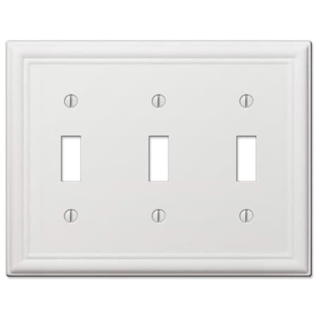 Livewire Chelsea White 3-Gang Stamped Steel Toggle Wall Plate LI3300256